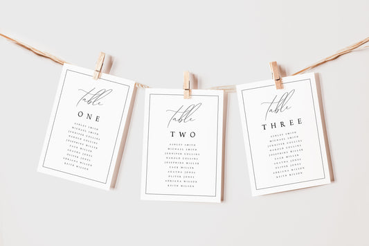 Madelyn Minimalist Wedding Seating Card Template