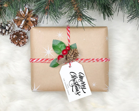 Minimalist Merry Christmas Gift Tag Template