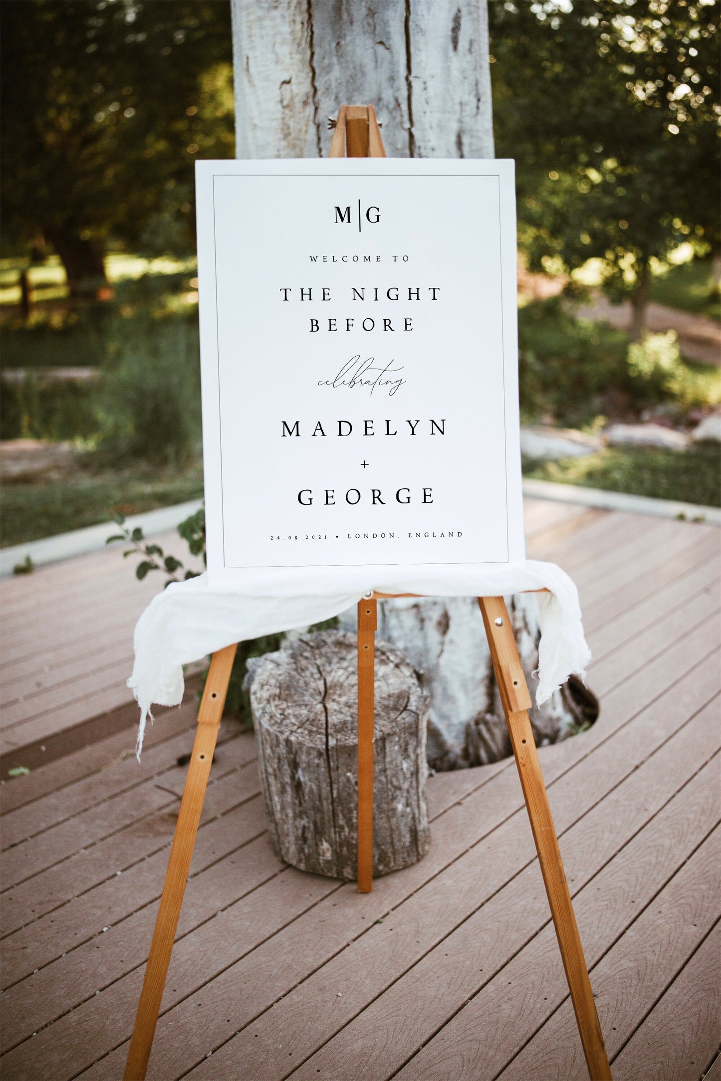 Madelyn Rehearsal Dinner Welcome Sign