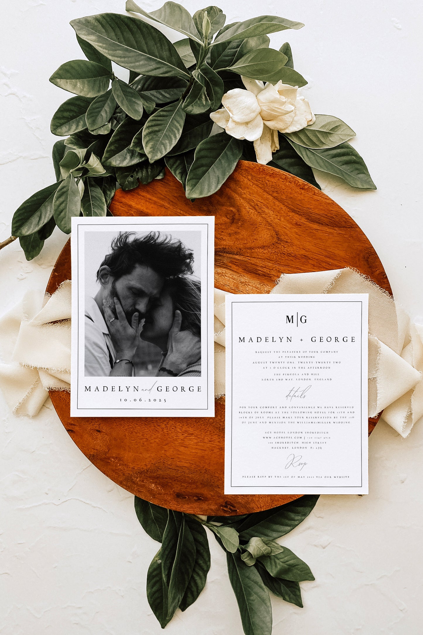 Madelyn Minimalist Photo Wedding Invitation Template