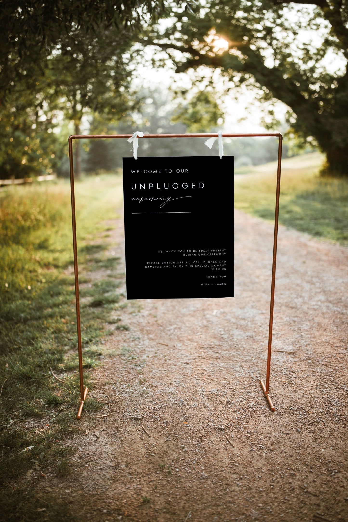 Nina Black Printable Unplugged Ceremony Sign