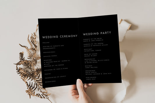 Nina Minimal Foldable Wedding Program Template