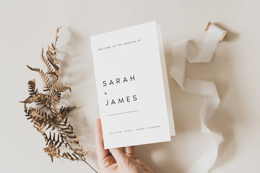 Sarah Modern Wedding Program Template