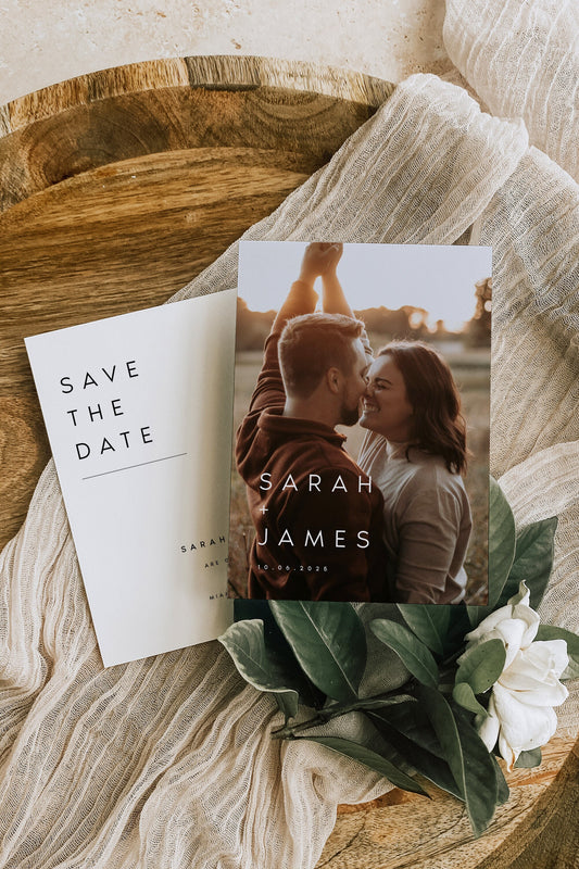 Sarah Double-Sided Photo Save the Date Template