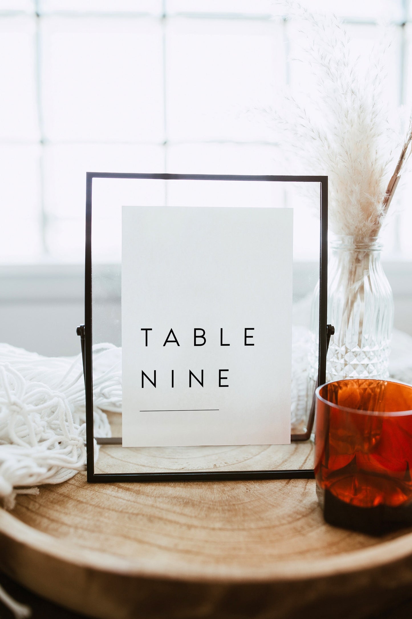 Sarah Minimalist Wedding Table Number Template