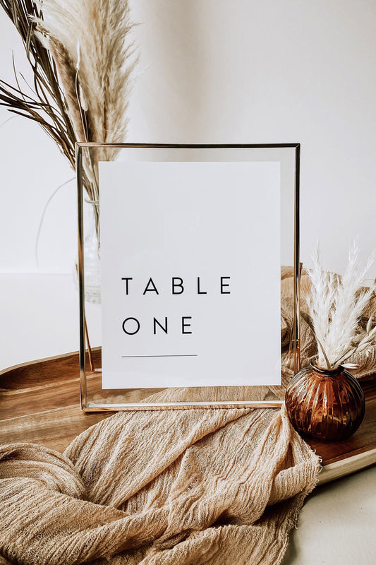 Sarah Minimalist Wedding Table Number Template