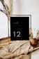 Nina Minimalist Black Table Number Card Template