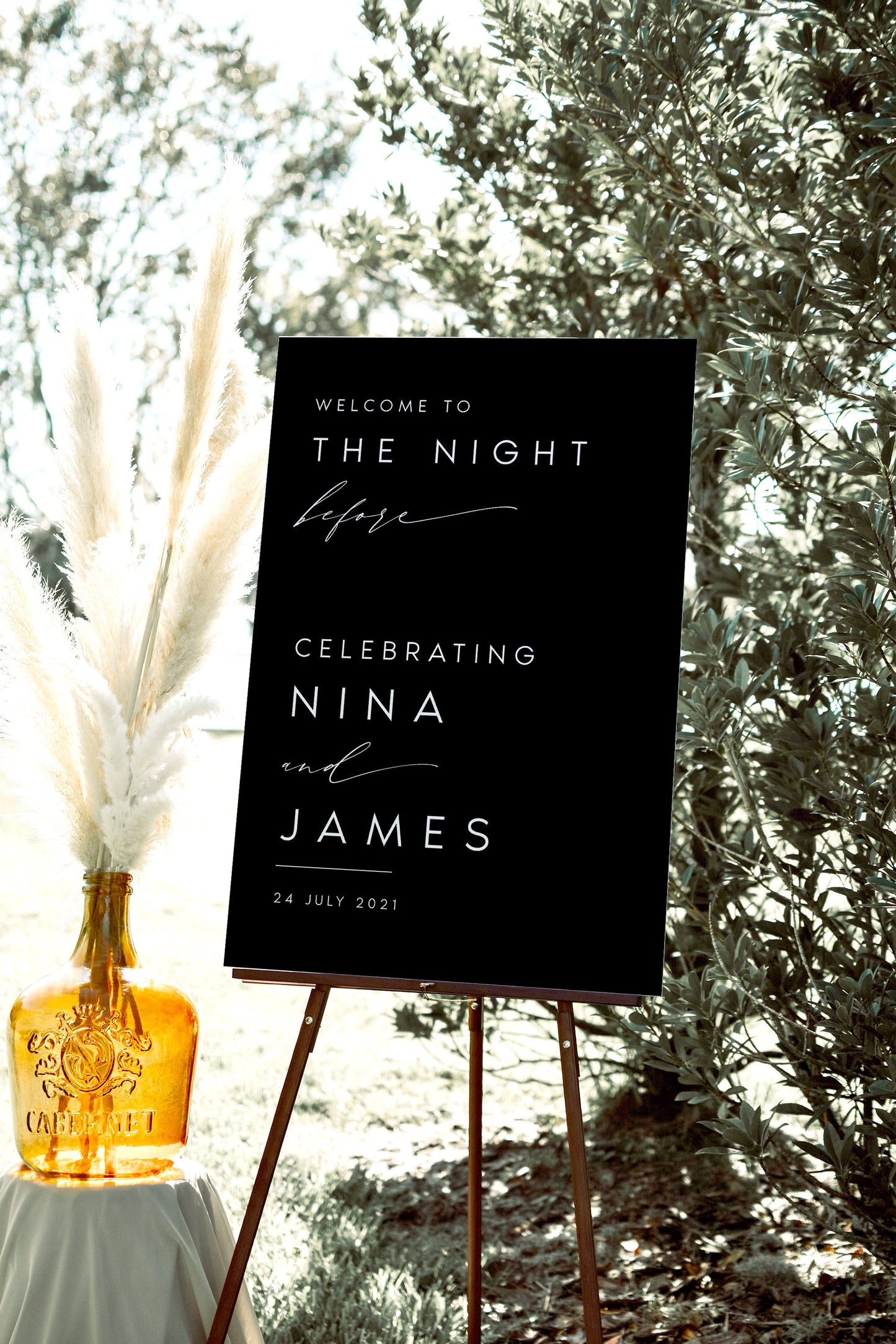 Nina The Night Before Welcome Sign Template