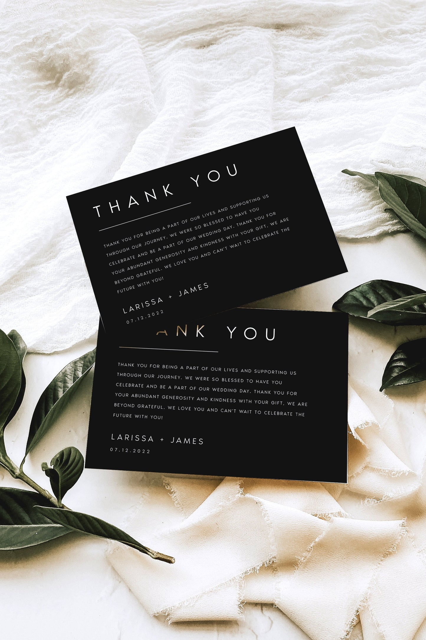 Larissa Minimalist Thank You Card Template