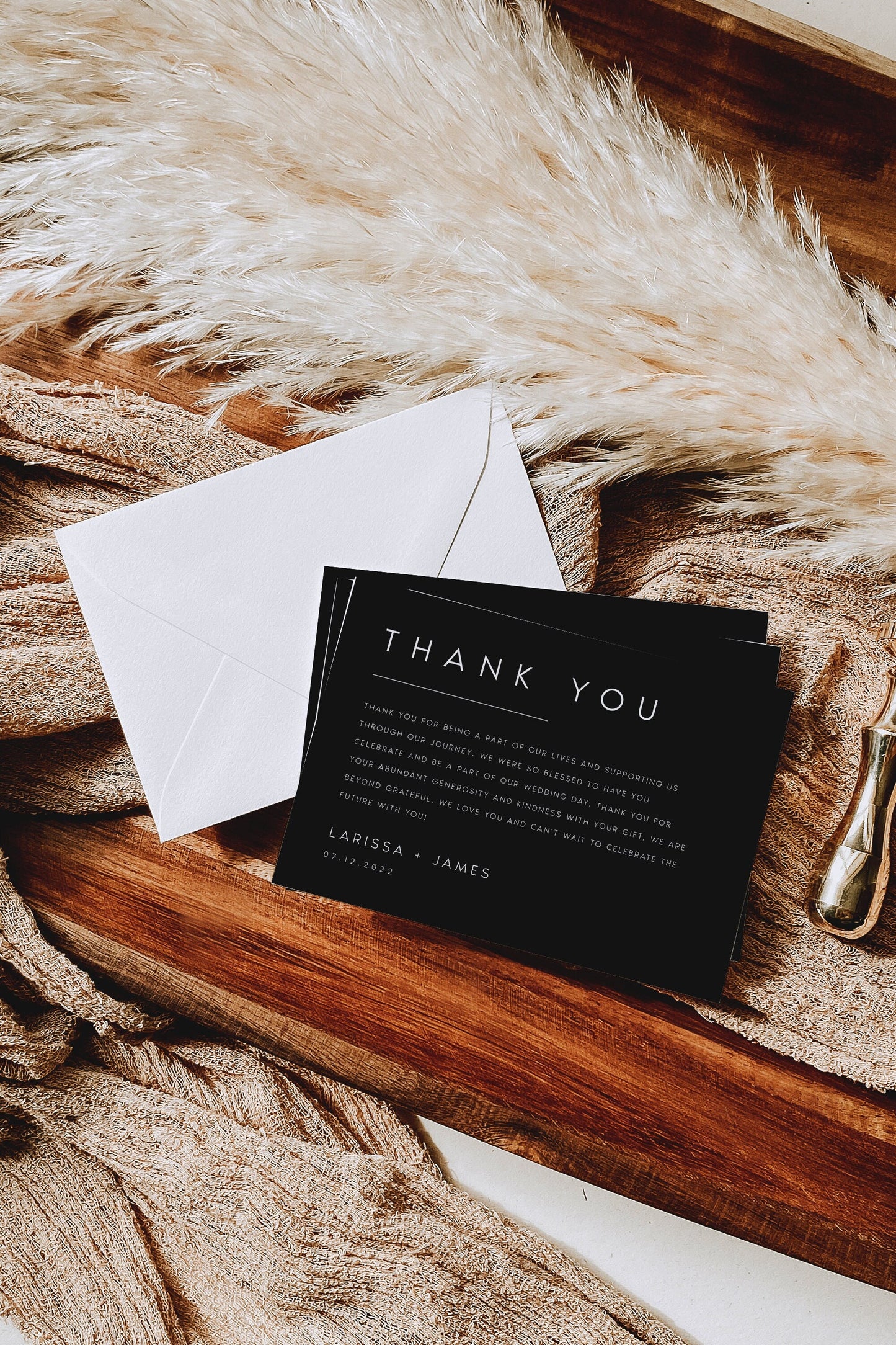 Larissa Minimalist Thank You Card Template