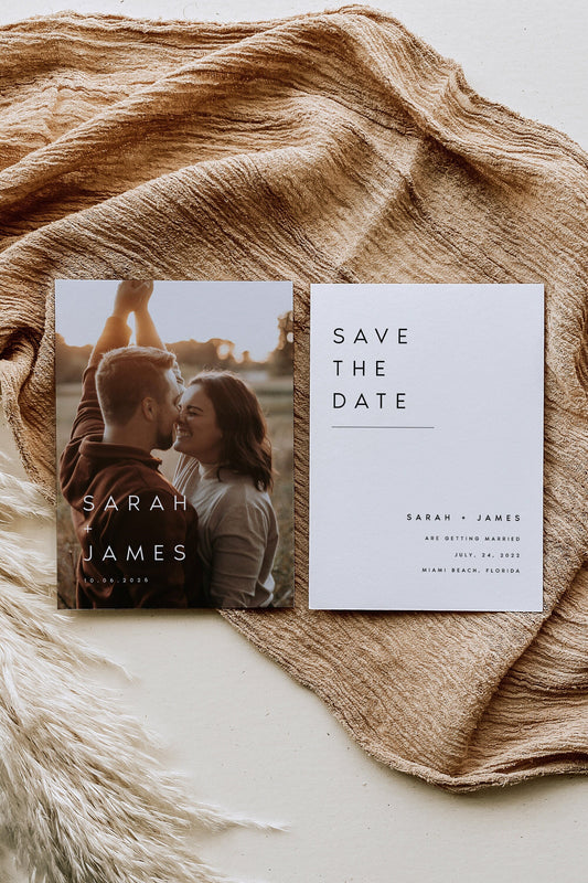 Sarah Double-Sided Photo Save the Date Template