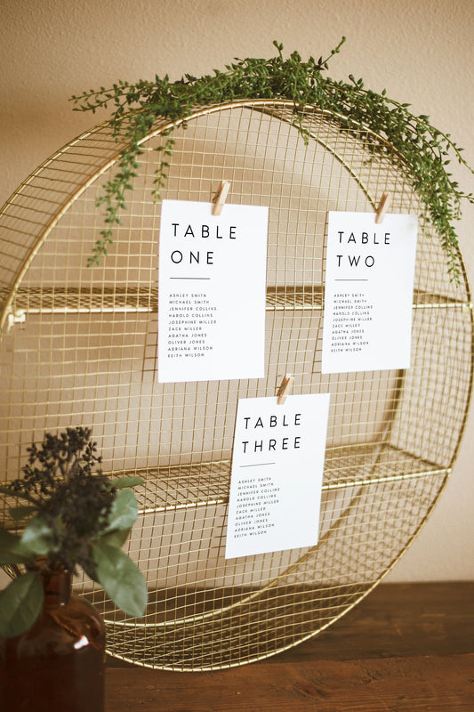 Sarah Minimalist Wedding Seating Card Template