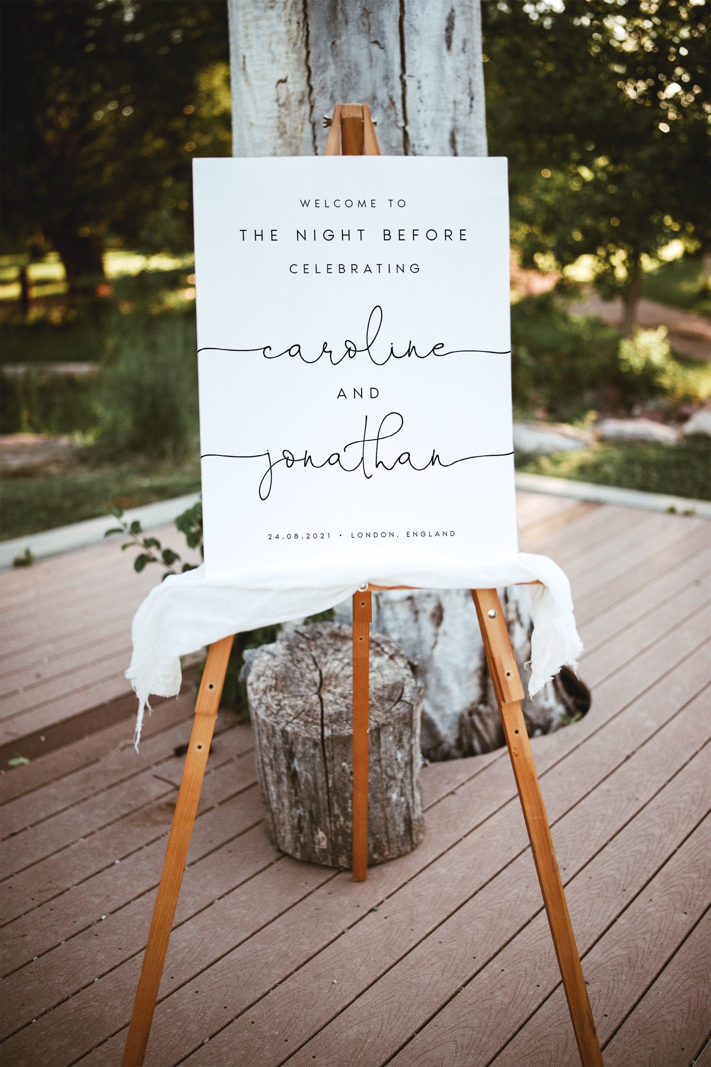 Caroline Rehearsal Dinner Welcome Sign