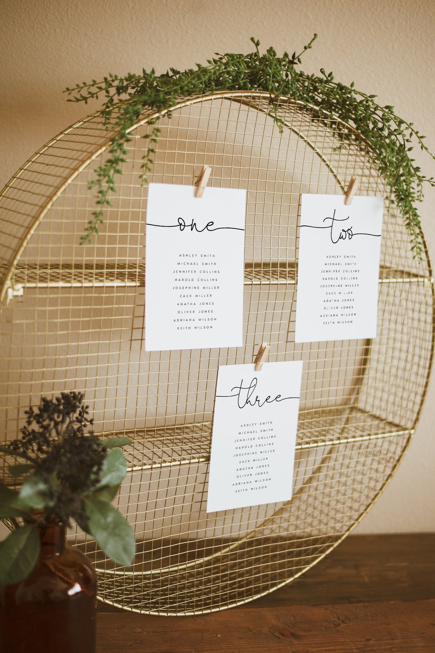 Caroline Modern Wedding Seating Card Template