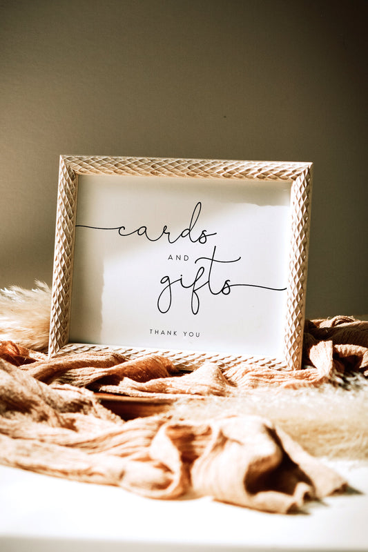 Caroline Modern Cards and Gifts Sign