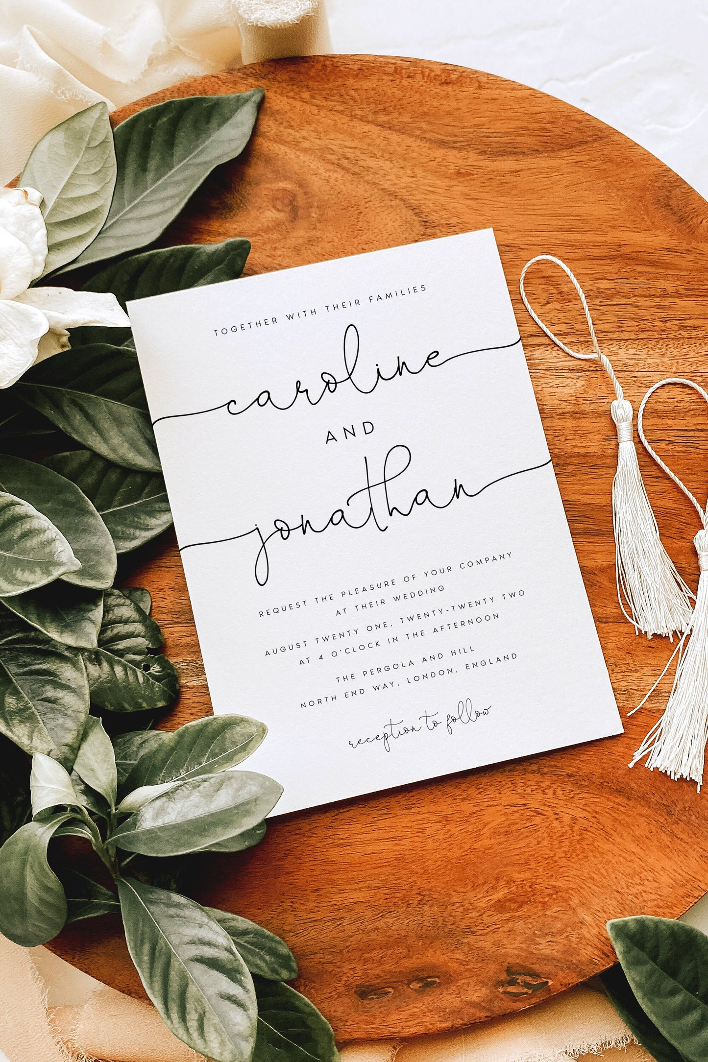 Caroline Modern Wedding Invitation Template