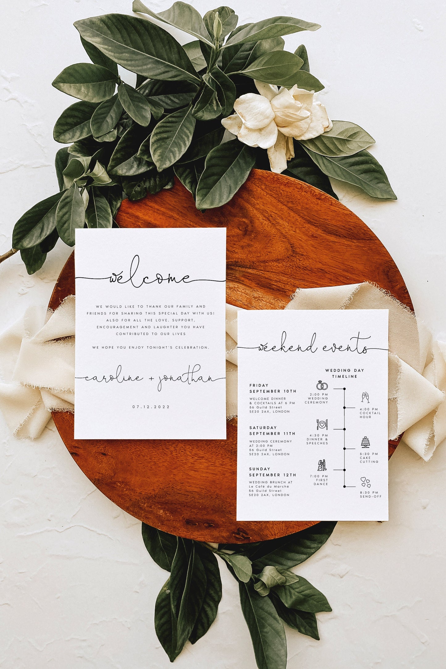 Caroline Modern Welcome Letter & Timeline Template