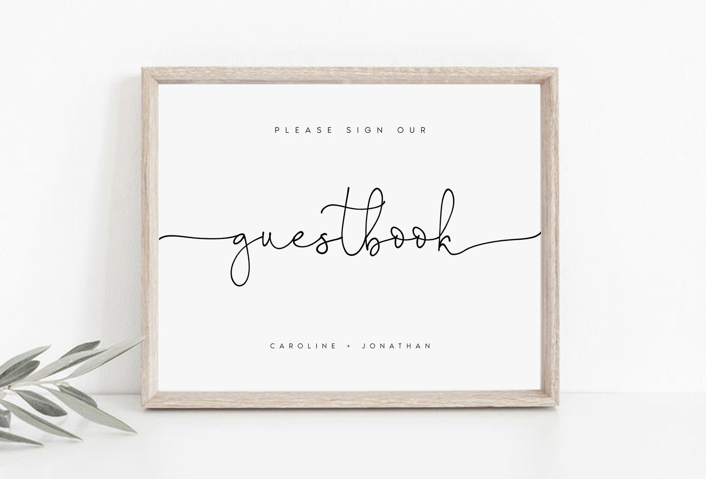 Caroline Minimalist Guestbook Wedding Sign