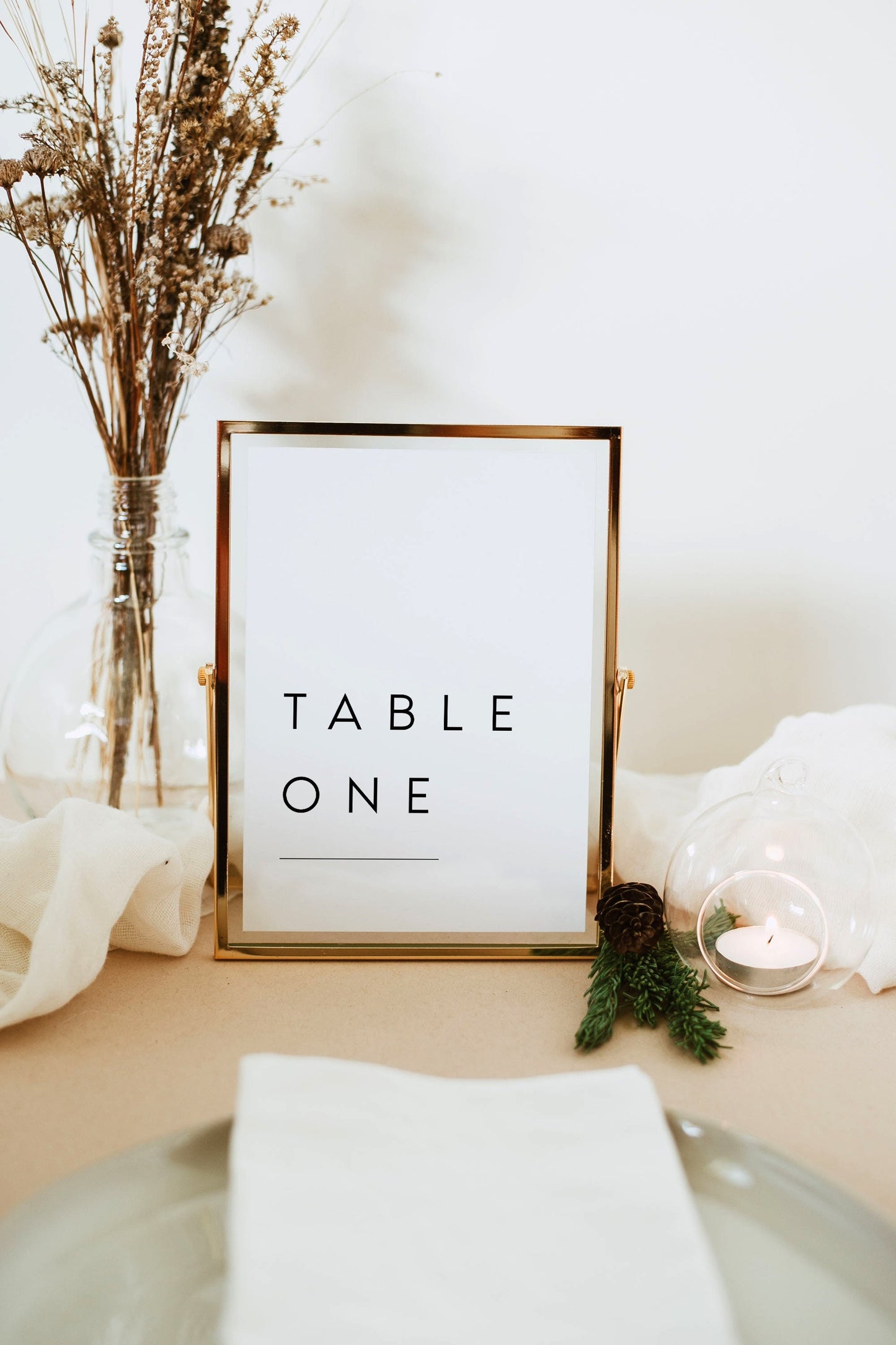 Sarah Minimalist Wedding Table Number Template