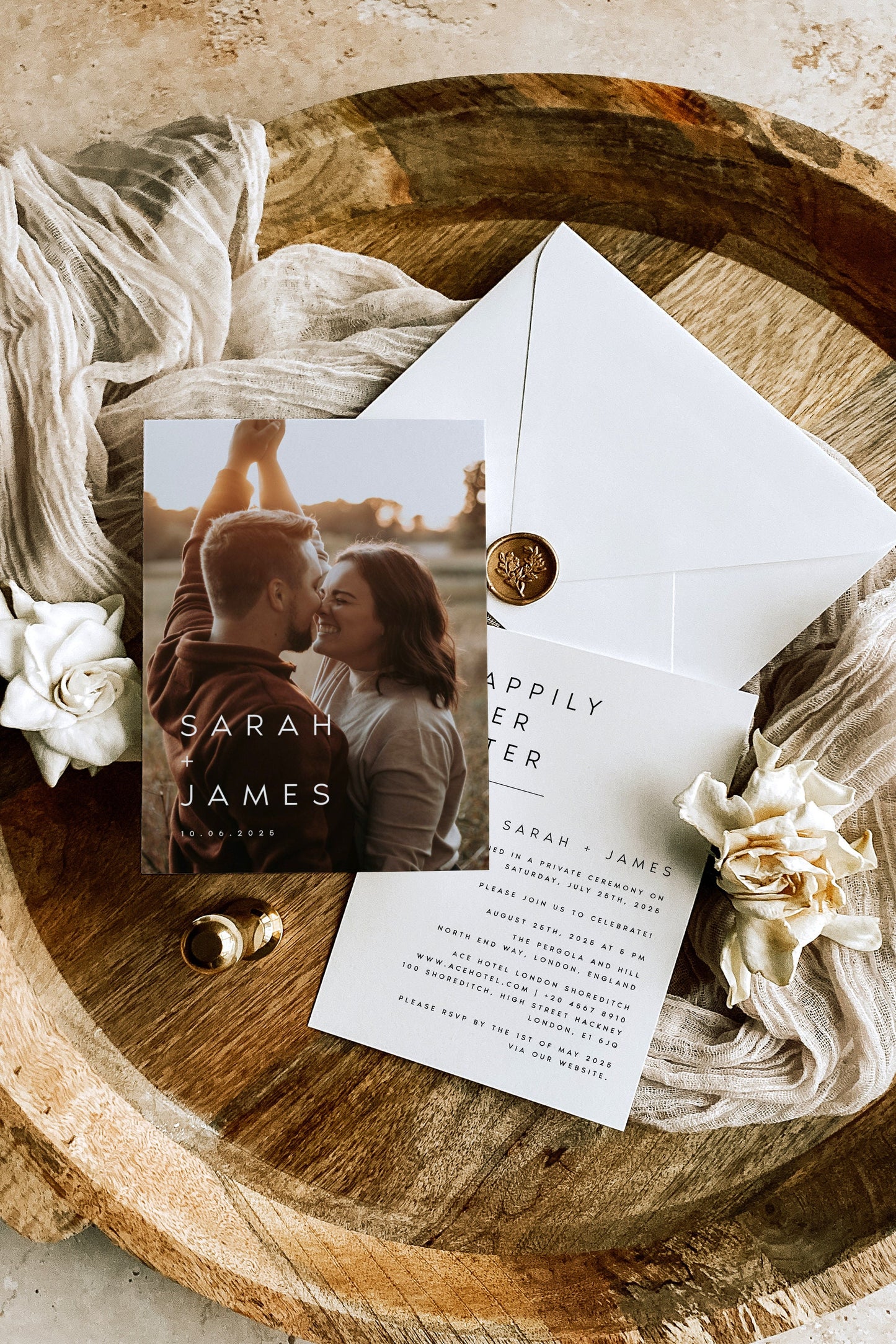 Sarah Photo Wedding Announcement Template