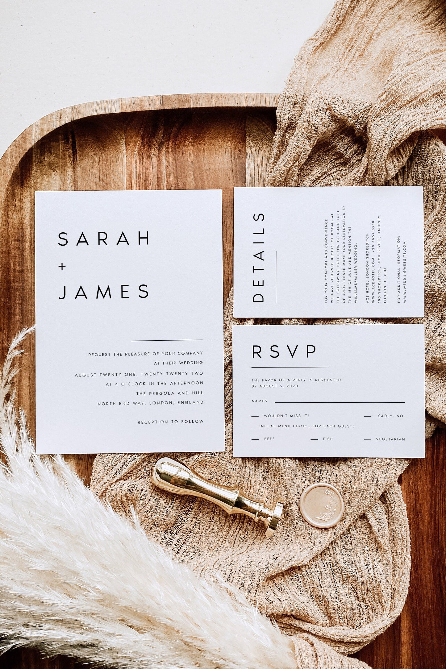 Sarah Modern Wedding Invitation Set Template