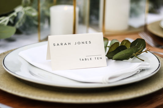 Sarah MINIMAL Wedding Place Cards Template