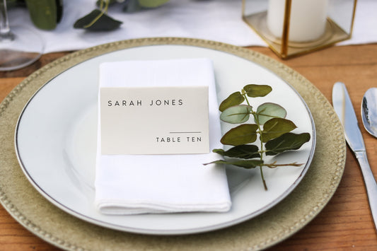 Sarah MINIMAL Wedding Place Cards Template