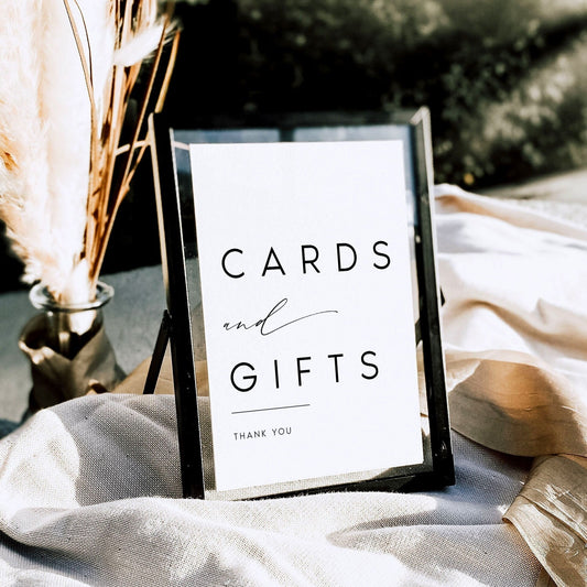 Kate Minimalist Cards and Gifts Sign Template