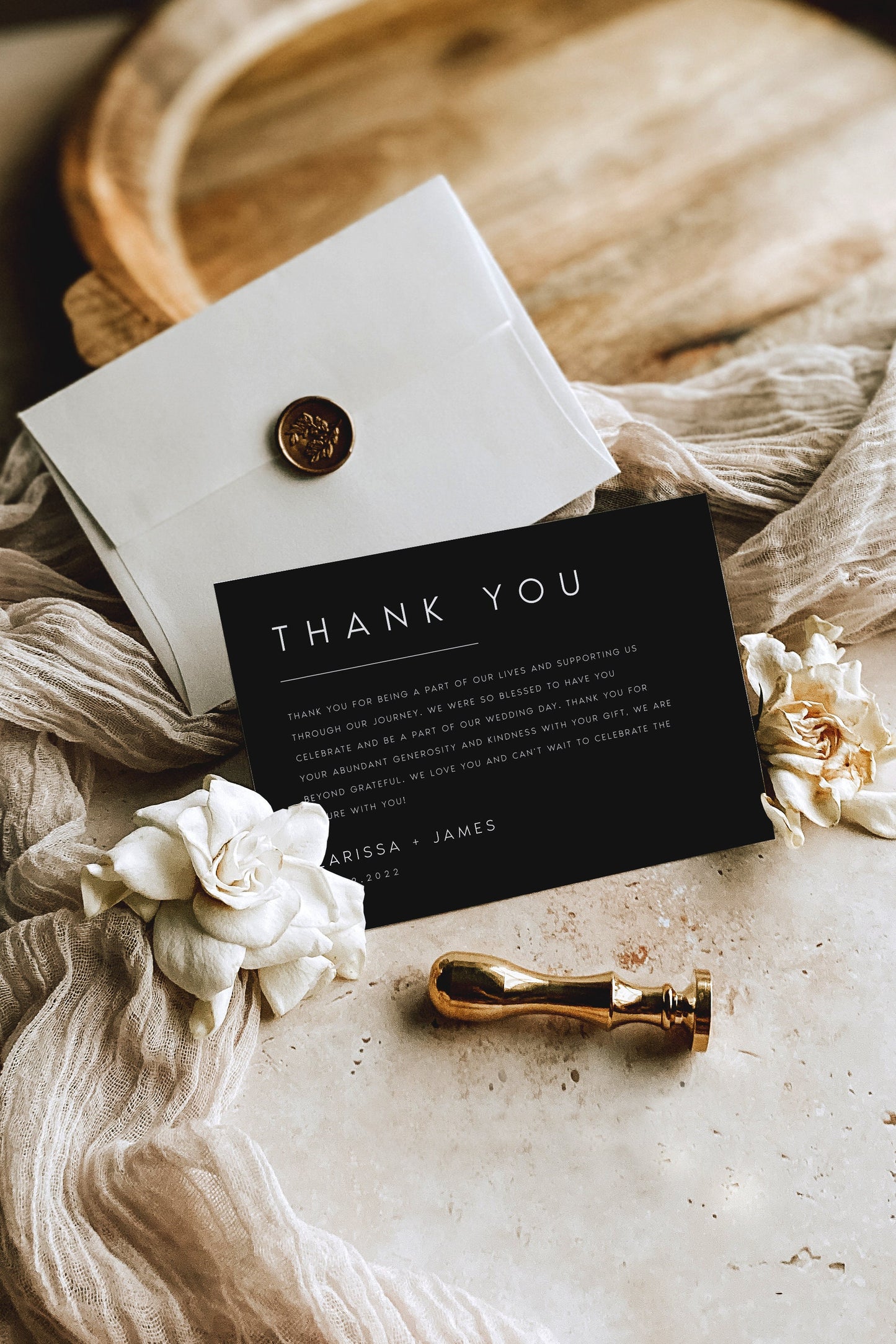 Larissa Minimalist Thank You Card Template