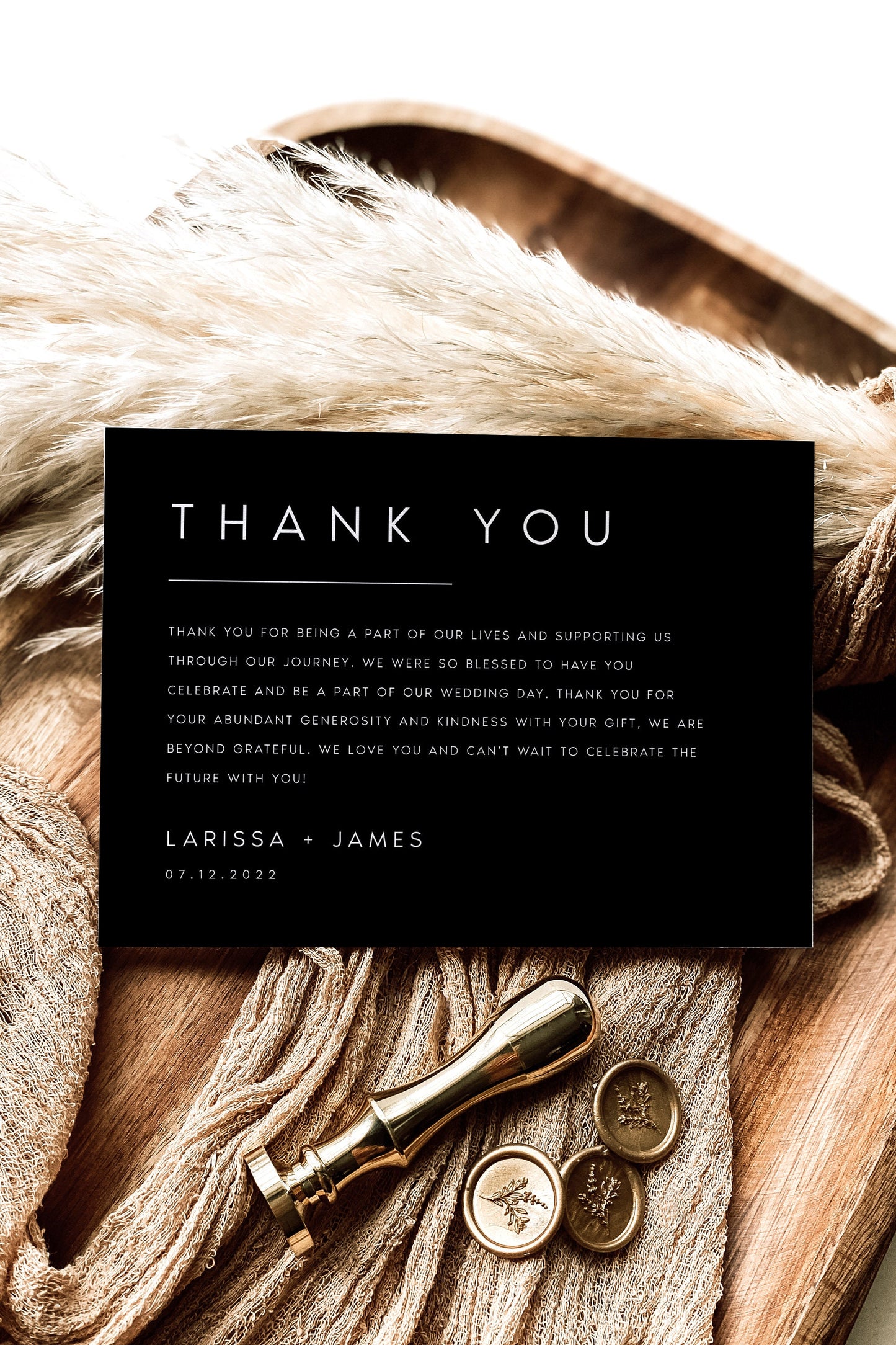 Larissa Minimalist Thank You Card Template