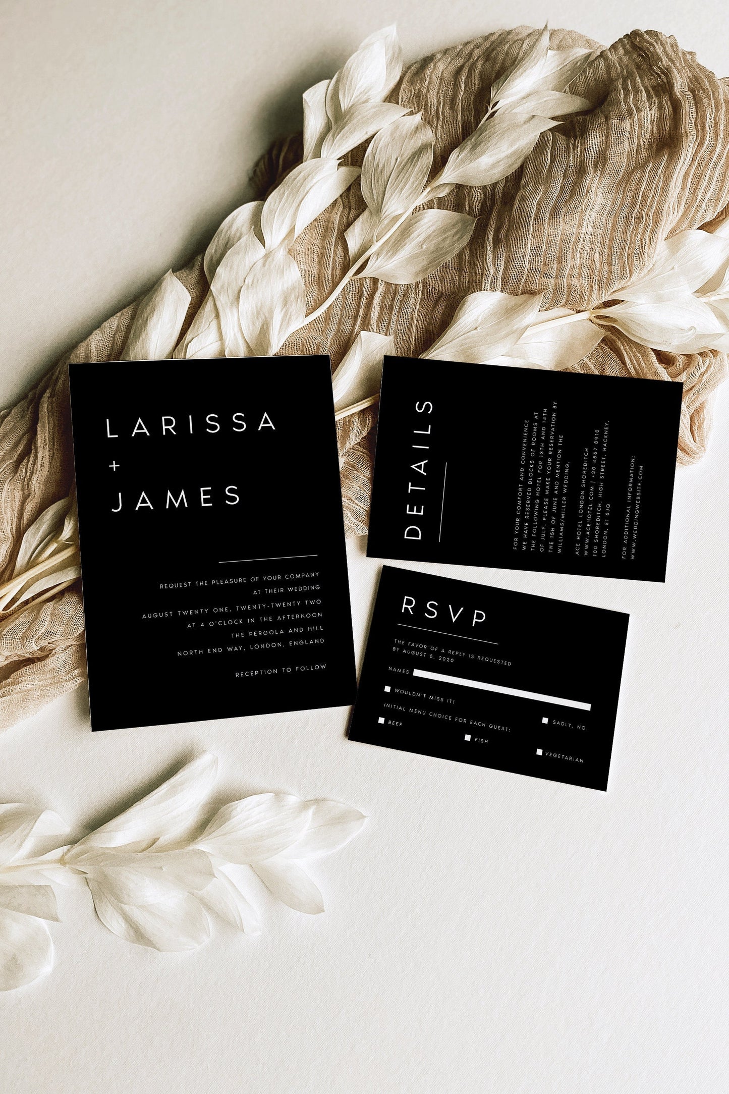 Larissa Modern Wedding Invitation Set Template