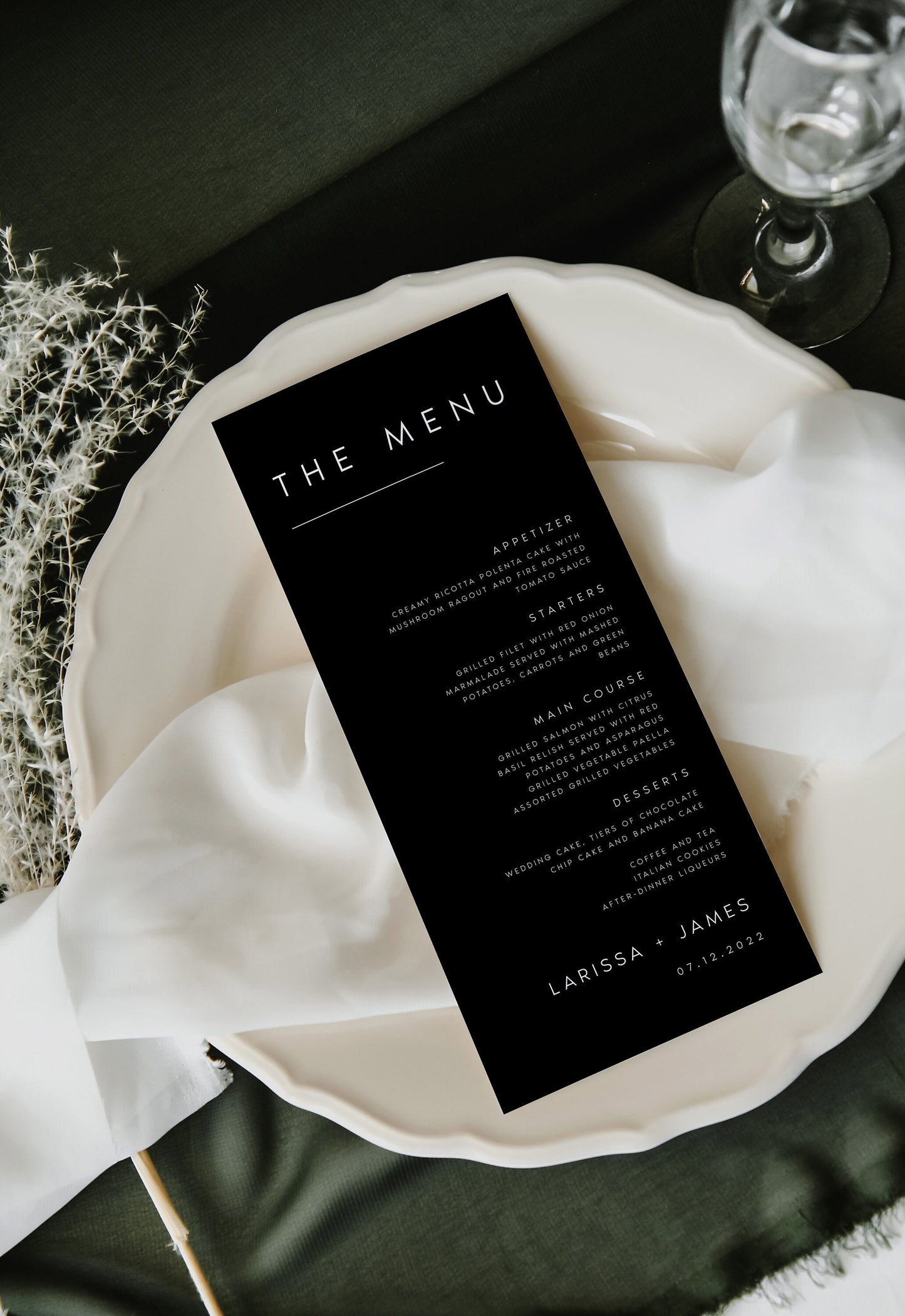 Larissa Minimalist Wedding Menu Template