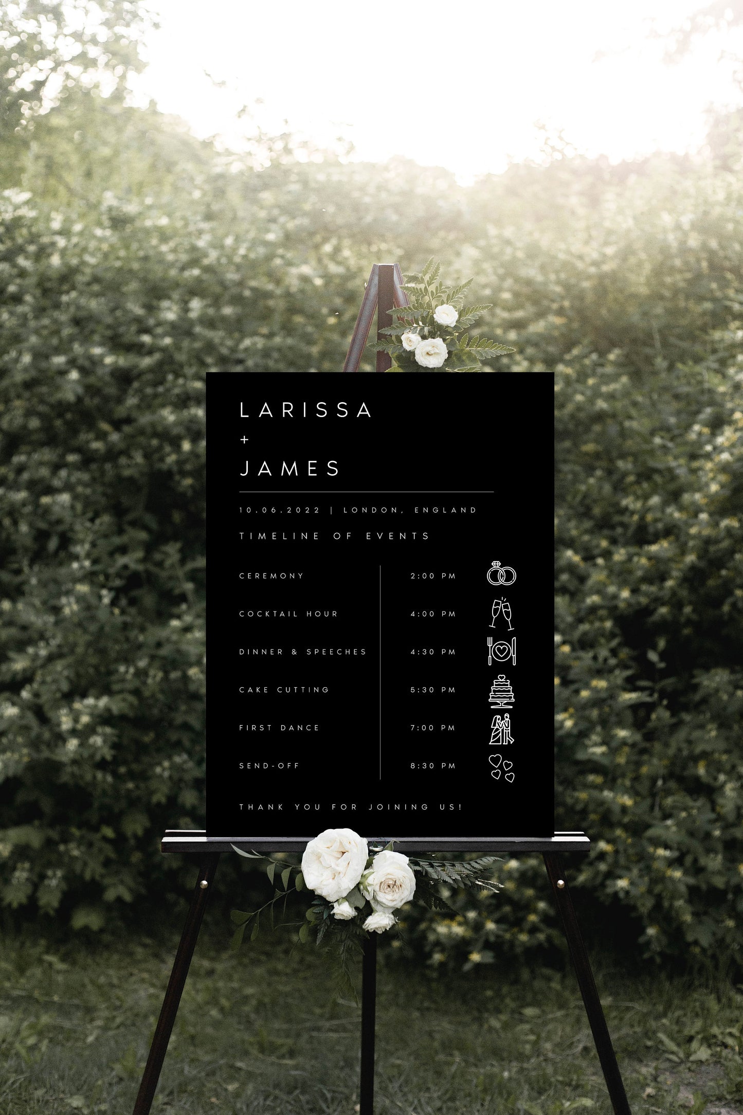 Larissa Wedding Timeline Sign Template