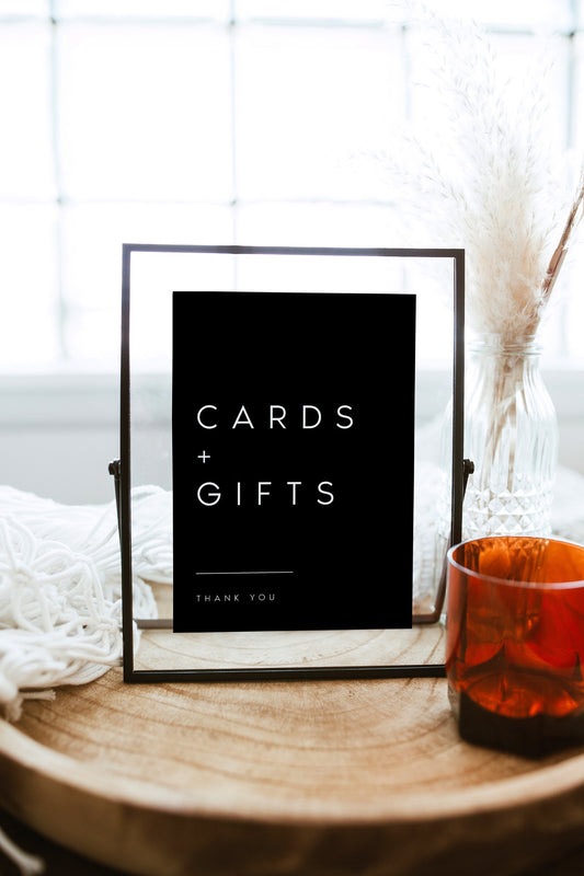 Larissa Black Cards and Gifts Sign