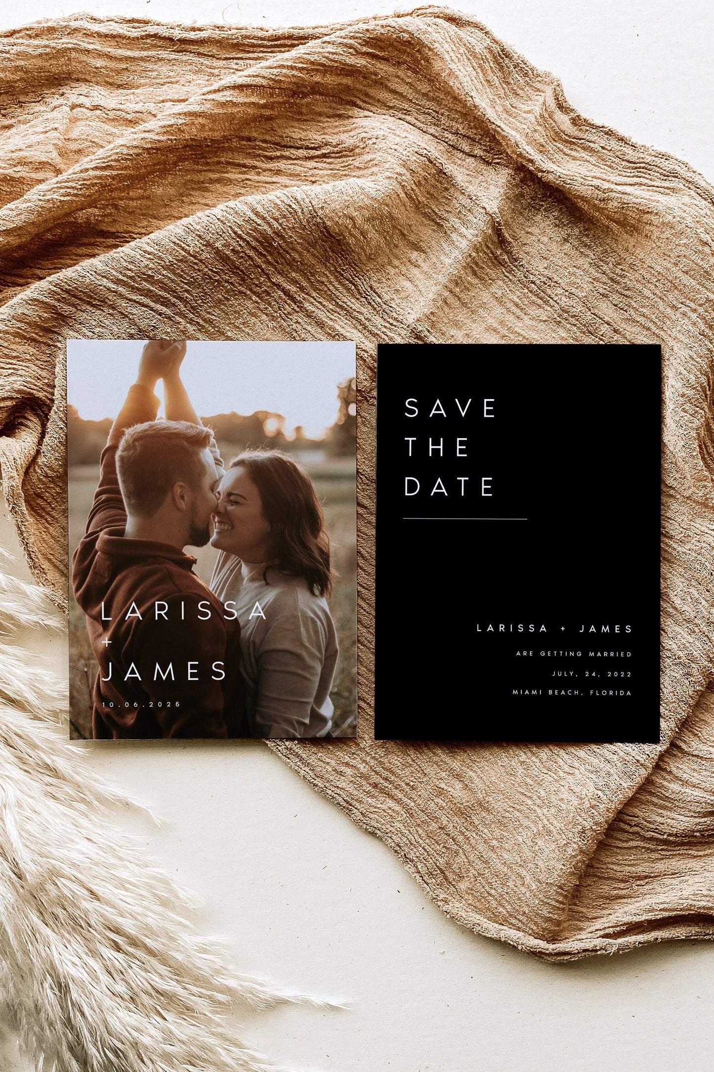 Larissa Modern Minimal Save the Date Template