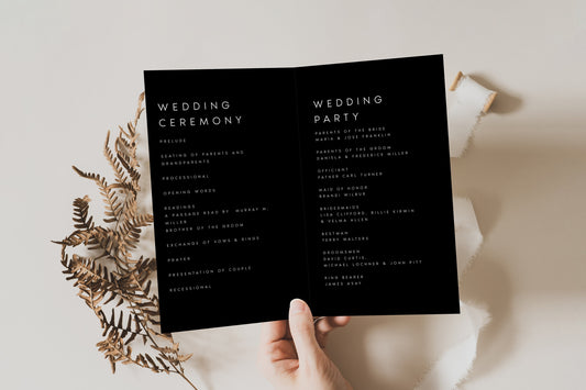 Larissa Modern Wedding Program Template