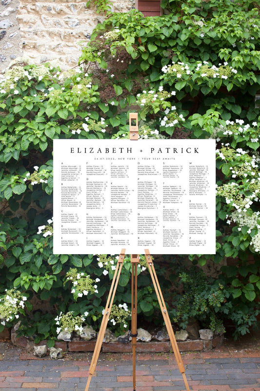 Elizabeth Editable Elegant Seating Chart Template