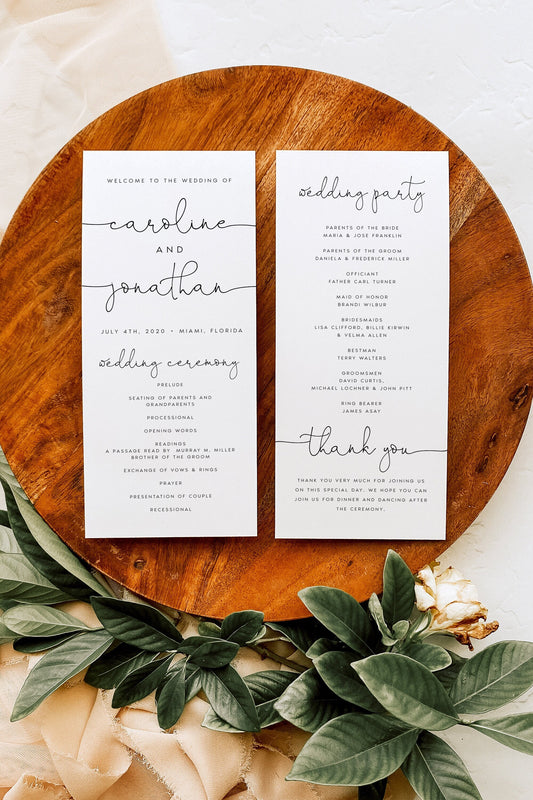 Caroline Wedding Program Template