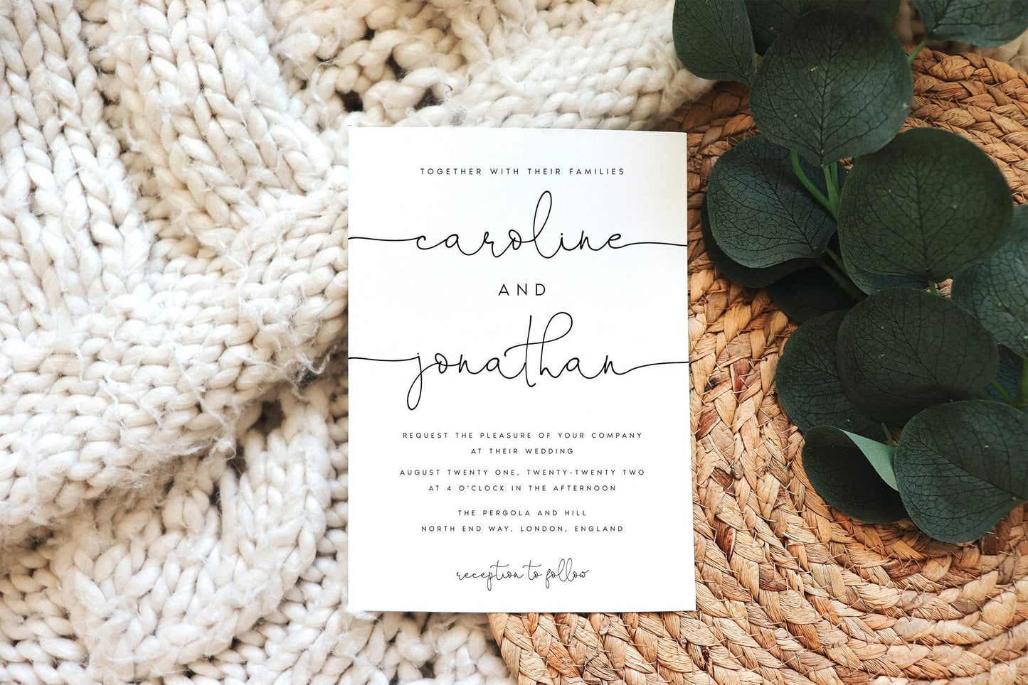 Caroline Modern Wedding Invitation Template