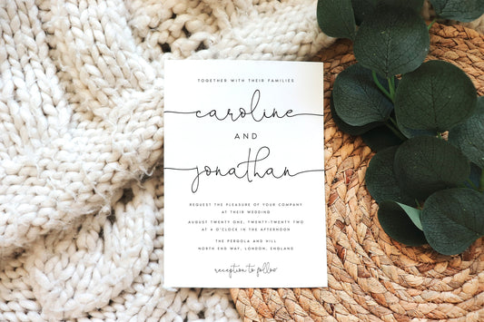 Caroline Modern Wedding Invitation Template