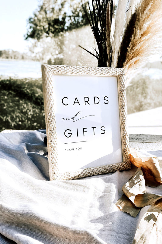 Kate Minimalist Cards and Gifts Sign Template