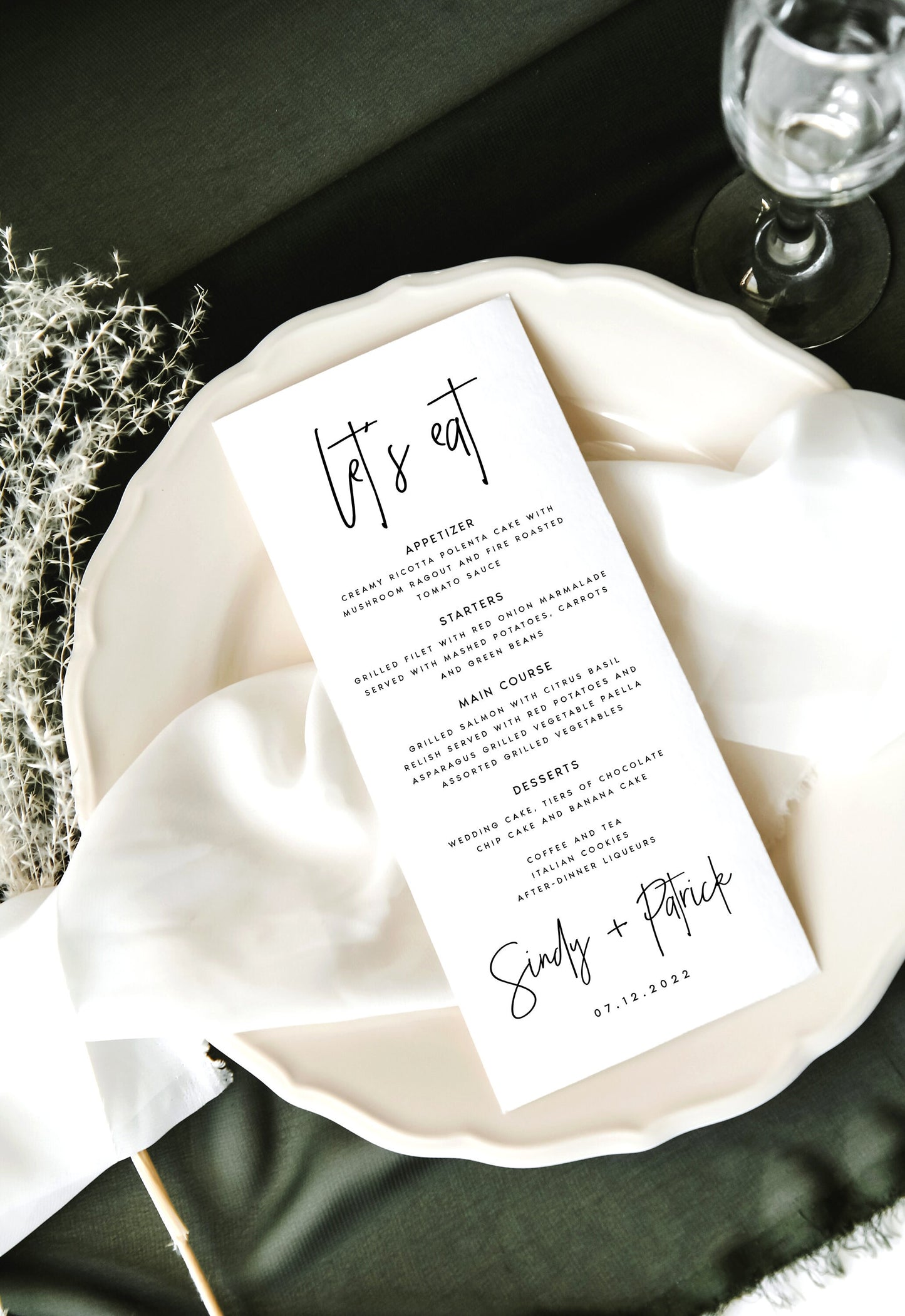 Sindy Minimalist Wedding Menu Template