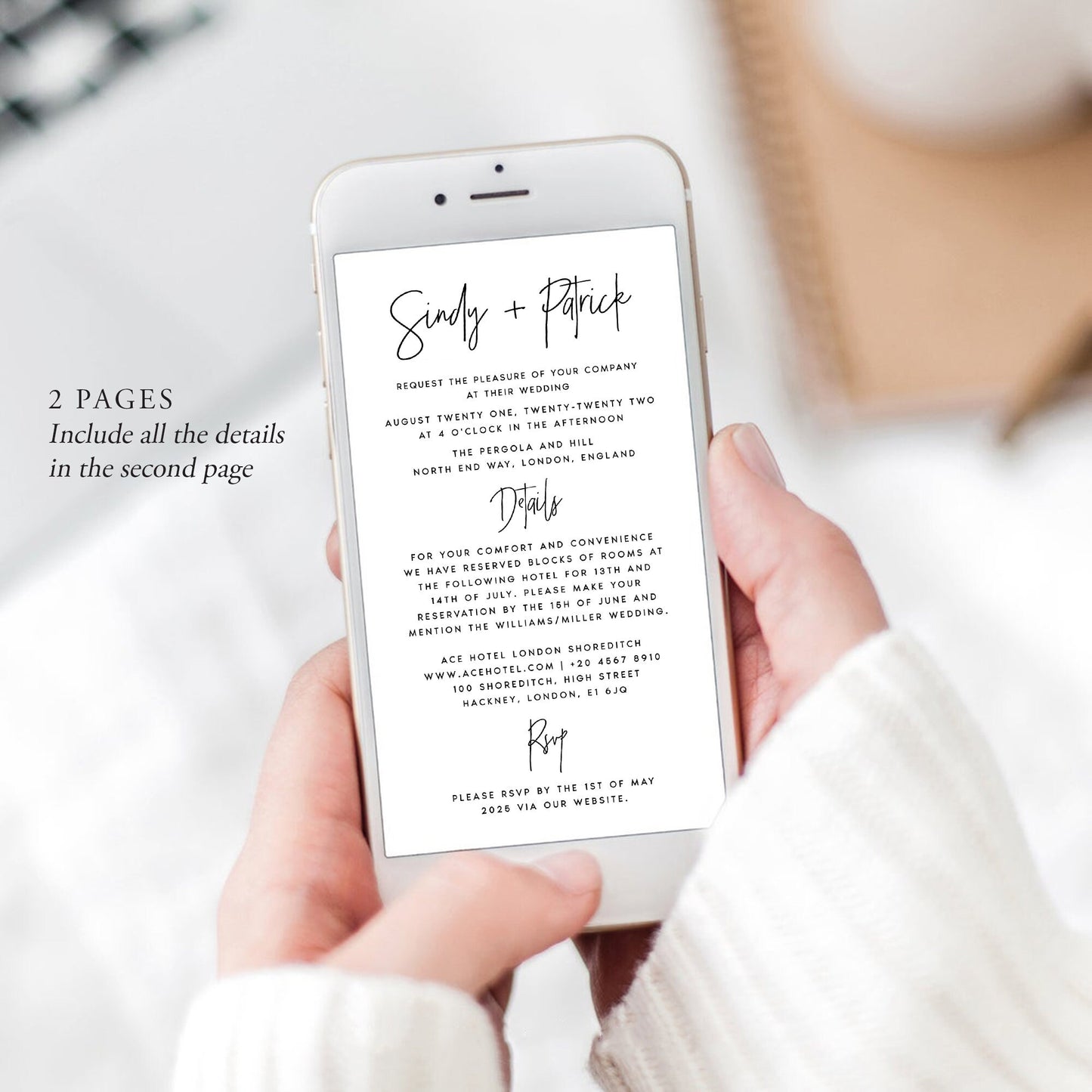 Sindy Modern Wedding Electronic Invitation