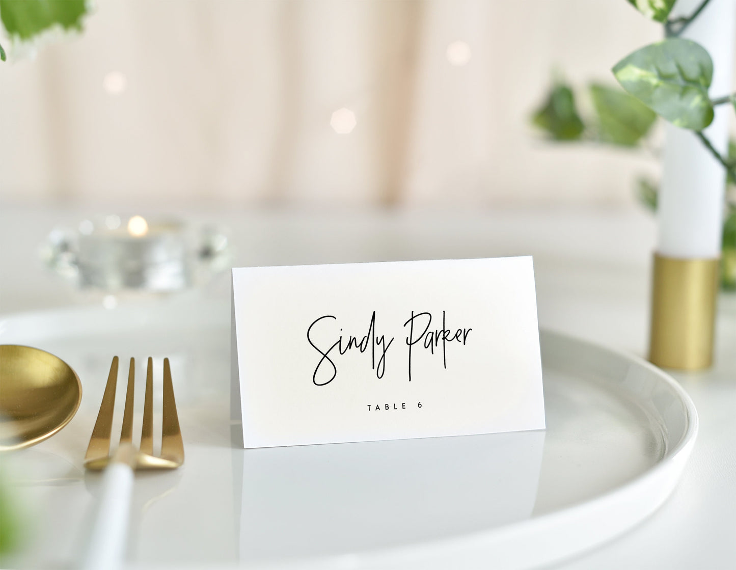 Sindy Minimalist Wedding Escort Card Template