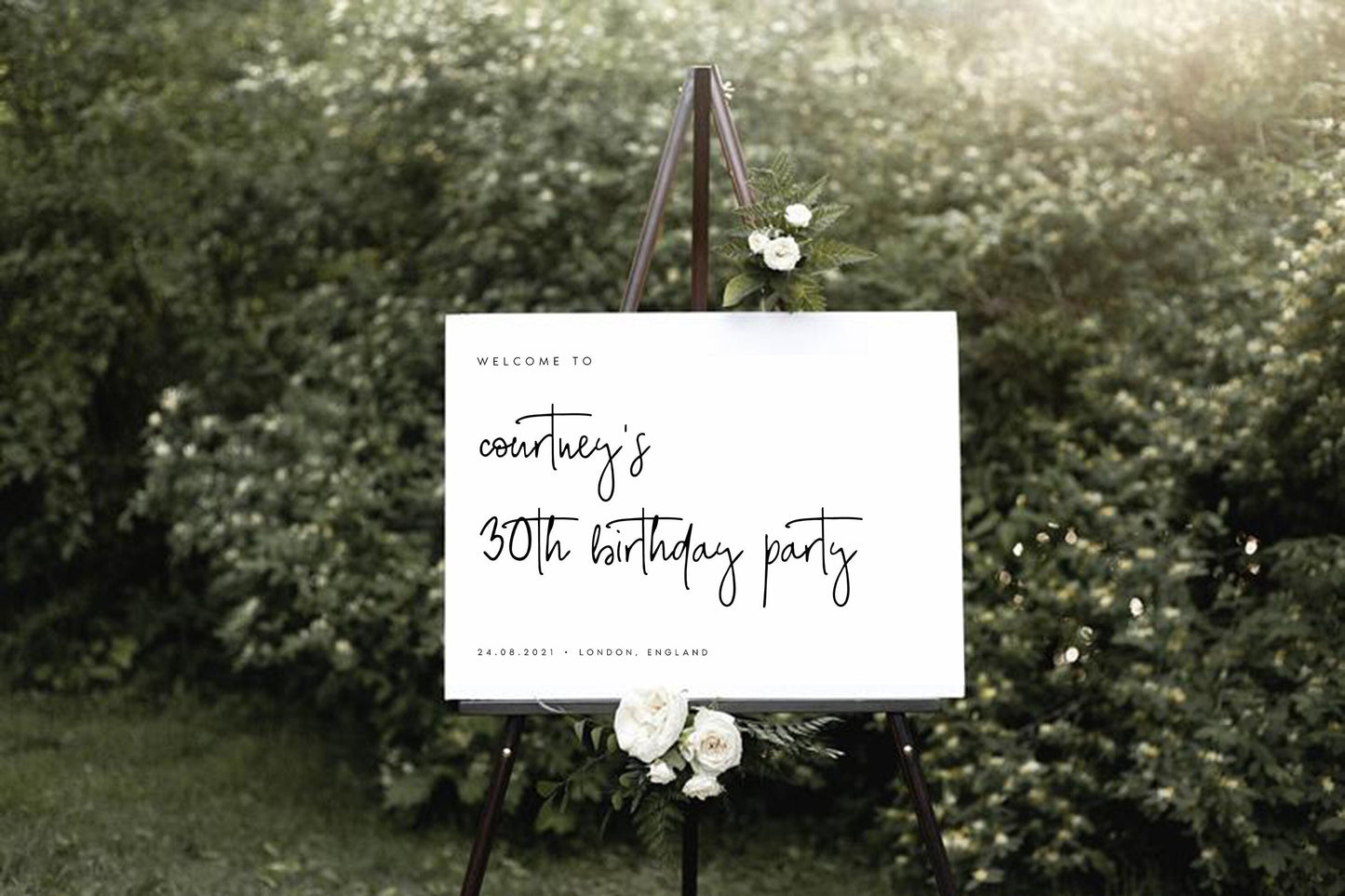 Courtney Modern Calligraphy Birthday Welcome Sign Template