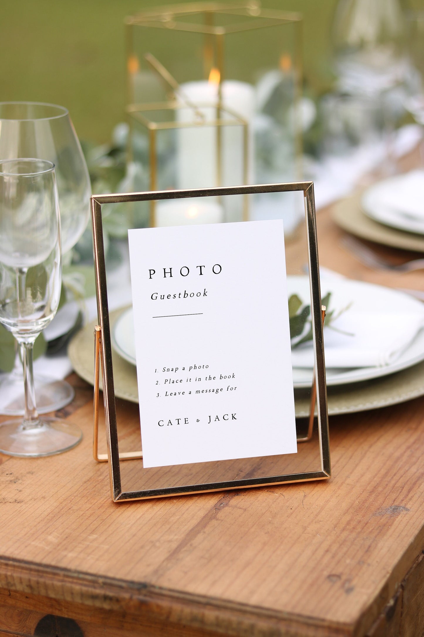 Cate Minimal Photo Guestbook Sign Template