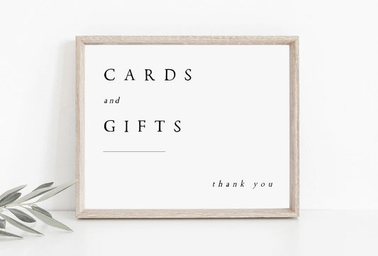 Cate Minimalist Cards and Gifts Sign