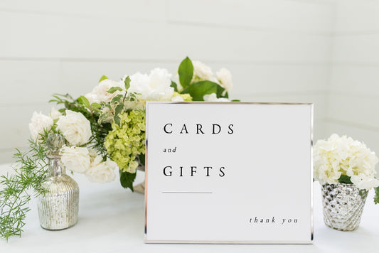 Cate Minimalist Cards and Gifts Sign