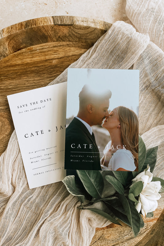 Cate Double-Sided MODERN Photo Save the Date Template