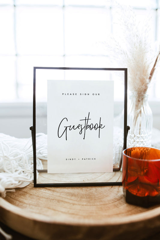 Sindy Minimalist Guestbook Wedding Sign